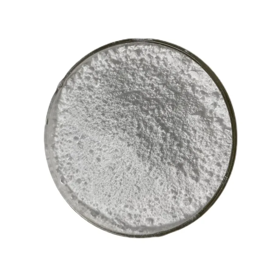 A round dish of fine white powder seen from above