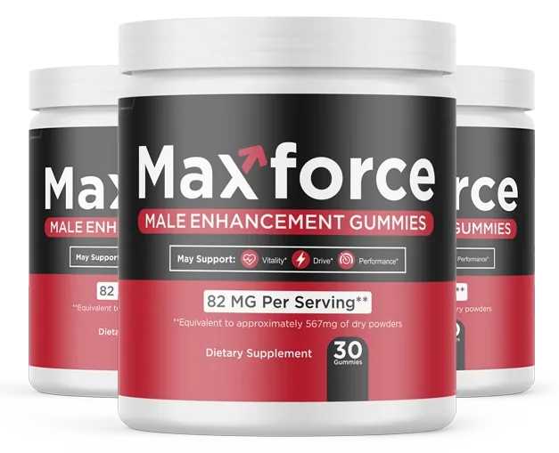 3 white-capped Maxforce tubs with the black and red label