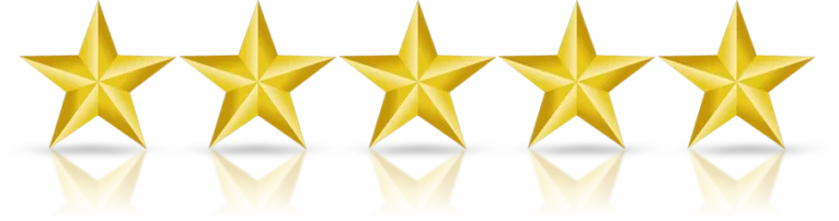 A row of five gold stars